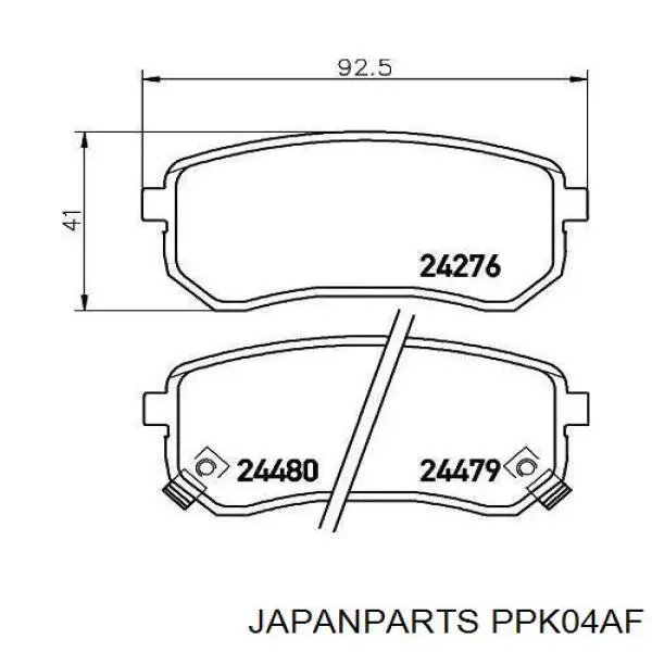 Compre PPK04AF Japan Parts Sapatas do freio traseiras de disco