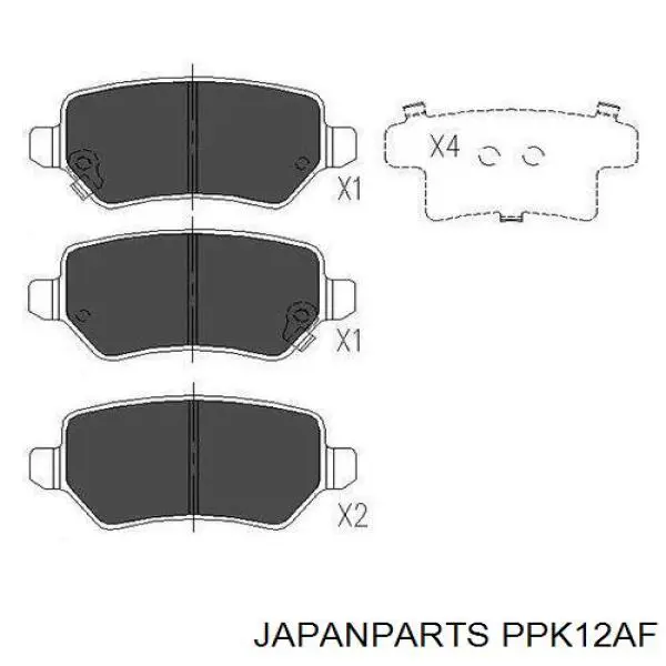 Compre PPK12AF Japan Parts Sapatas do freio traseiras de disco