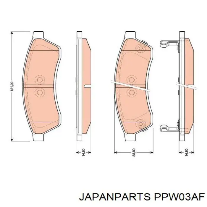 Compre PPW03AF Japan Parts Sapatas do freio traseiras de disco
