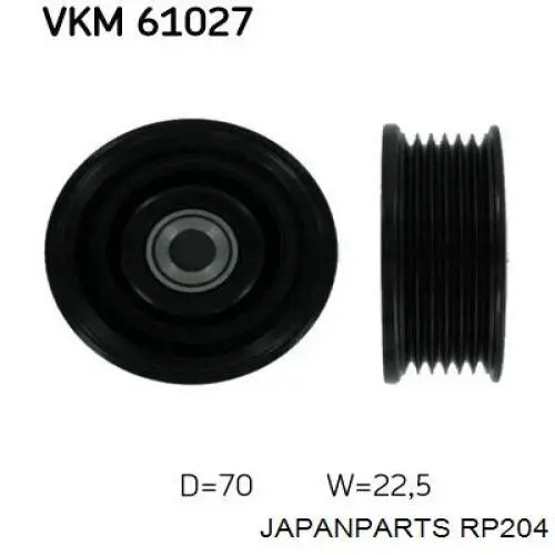 Compre RP204 Japan Parts Rolo parasita da correia de transmissão