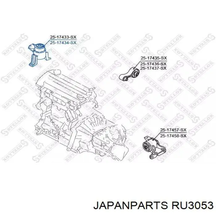 Coxim (suporte) esquerdo de motor Japan Parts RU3053 preço, a partir de 50,61 USD