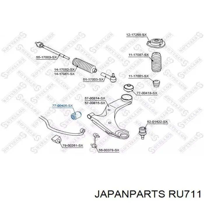Bloco silencioso dianteiro do braço oscilante inferior Japan Parts RU711 preço, a partir de 14,18 USD
