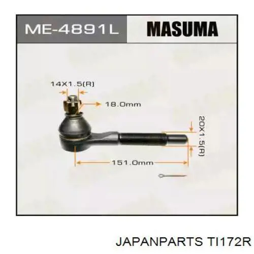Ponta externa da barra de direção Japan Parts TI172R preço, a partir de 37,84 USD