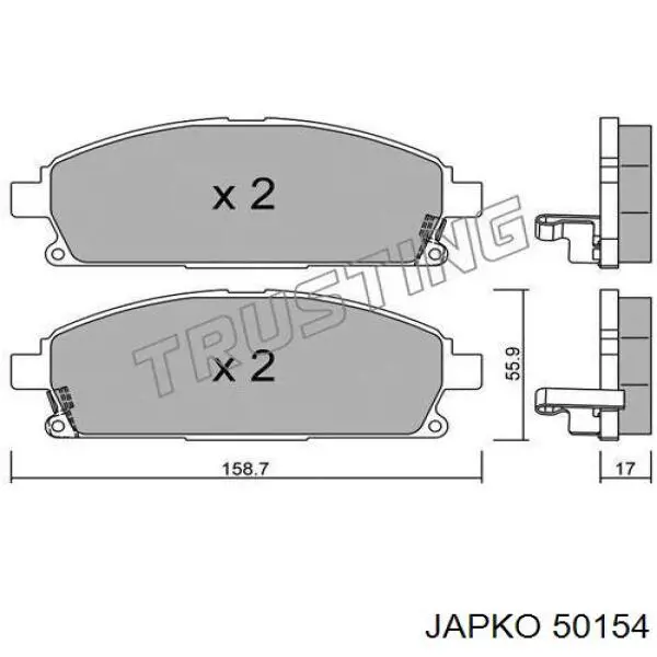 Compre 50154 Japko Sapatas do freio dianteiras de disco