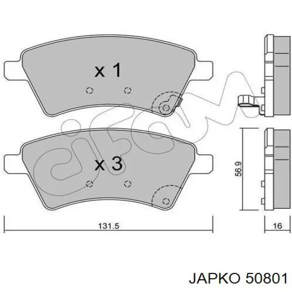 Compre 50801 Japko Sapatas do freio dianteiras de disco