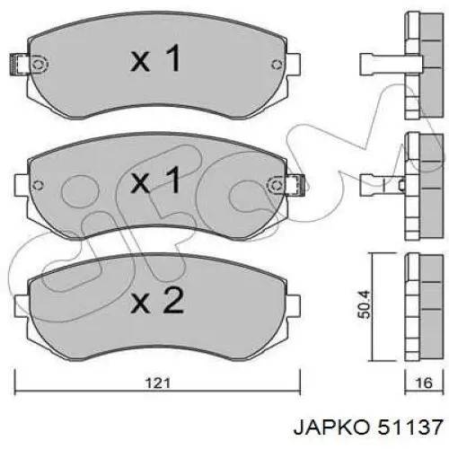 Sapatas do freio dianteiras de disco Japko 51137 preço, a partir de 26,20 USD