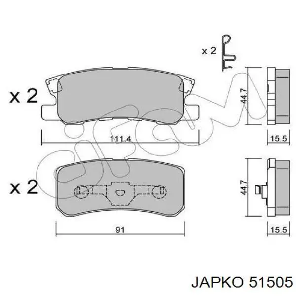 Compre 51505 Japko Sapatas do freio traseiras de disco