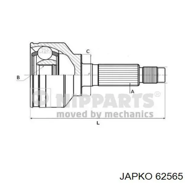 Semieixo (acionador) dianteiro direito Japko 62565 preço, a partir de 148,04 USD