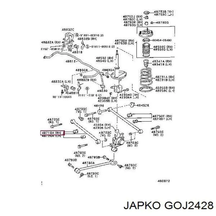 GOJ2428 Japko Bloco silencioso do pino de apoio traseiro