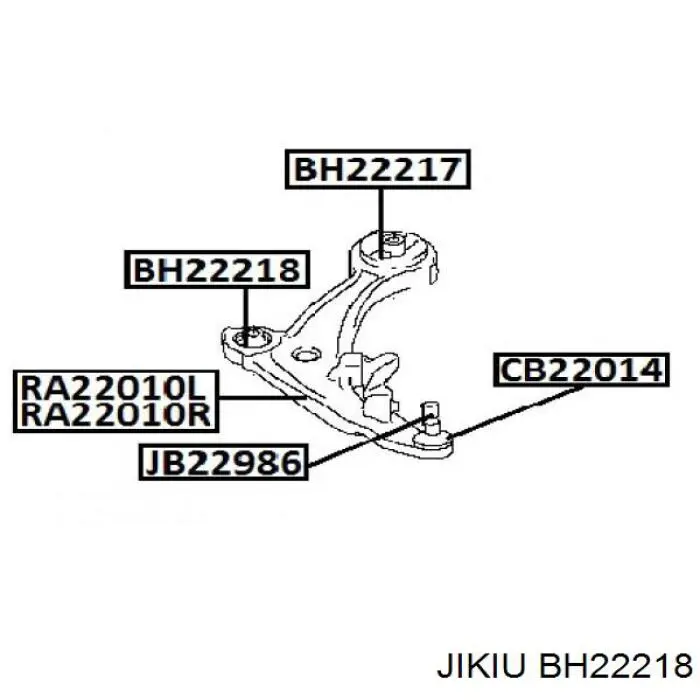 BH22218 Jikiu Bloco silencioso dianteiro do braço oscilante inferior