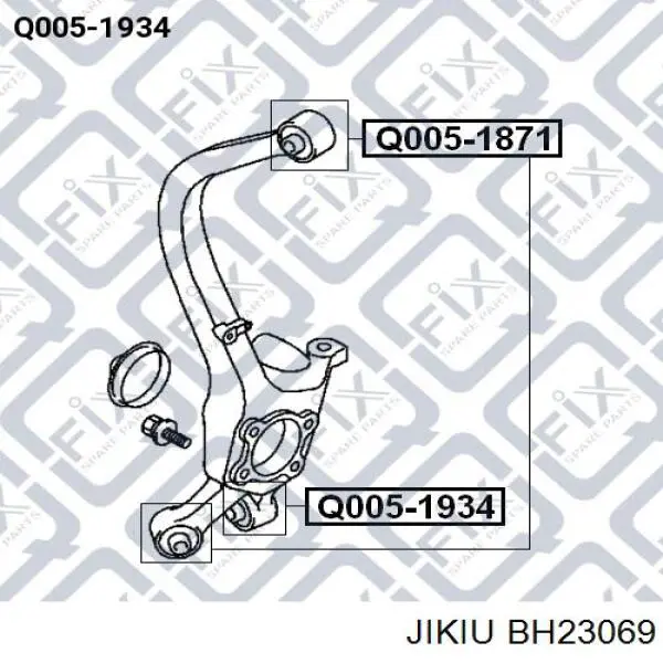BH23069 Jikiu Bloco silencioso do pino de apoio traseiro