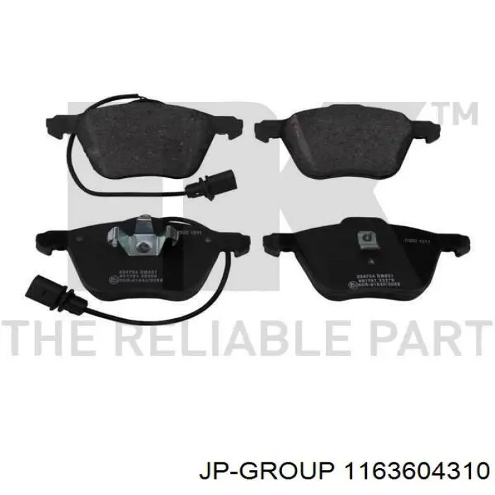 Compre 1163604310 JP Group Sapatas do freio dianteiras de disco