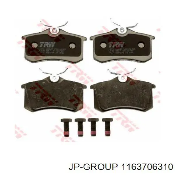 Compre 1163706310 JP Group Sapatas do freio traseiras de disco