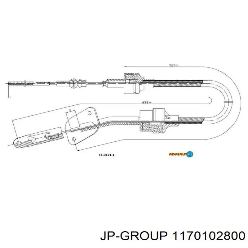 Compre 1170102800 JP Group Cabo/pedal de gás (de acelerador)