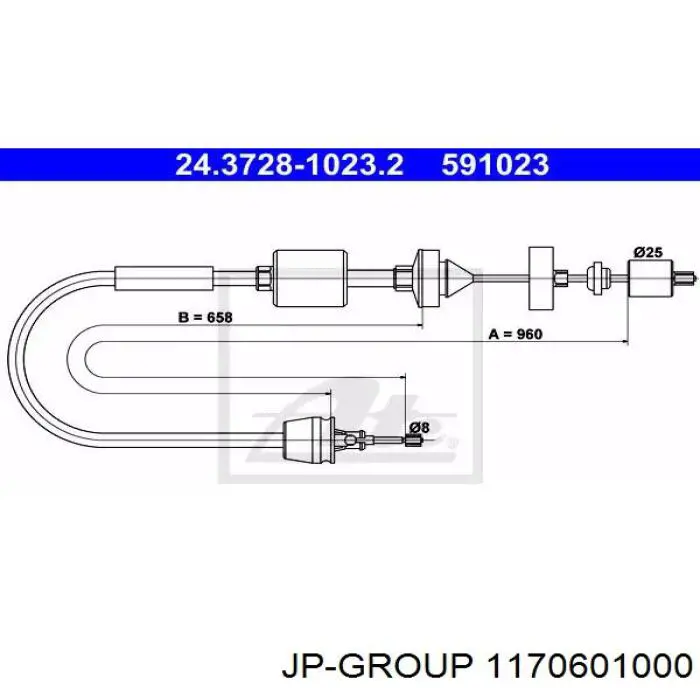 Compre 1170601000 JP Group Cabo de acionamento de velocímetro