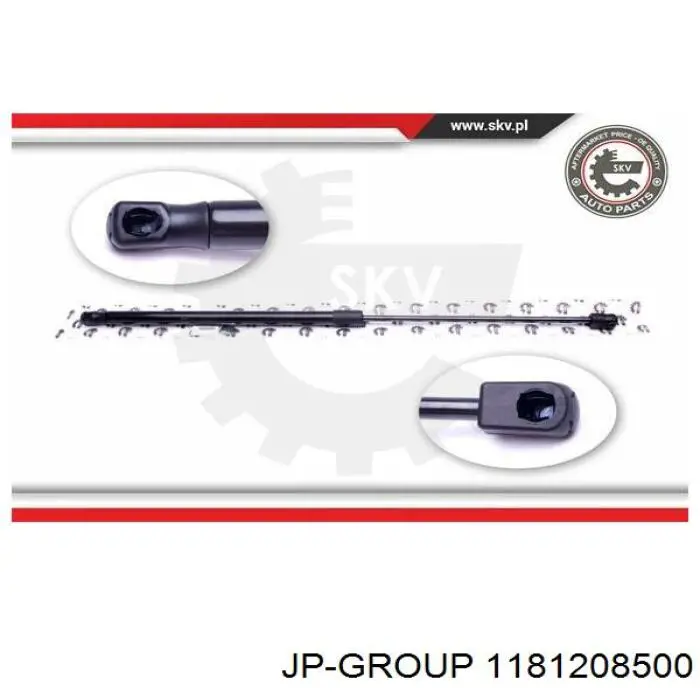 Amortecedor de tampa de porta-malas (de 3ª/5ª porta traseira) JP Group 1181208500 preço, a partir de 14,17 USD