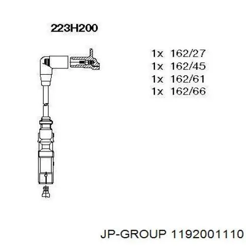 Fios de alta voltagem, kit JP Group 1192001110 preço, a partir de 47,88 USD