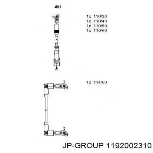 Compre 1192002310 JP Group Fios de alta voltagem, kit