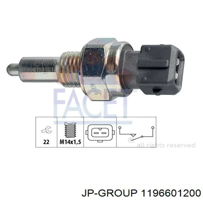 Sensor de ativação das luzes de marcha à ré JP Group 1196601200 preço, a partir de 8,68 USD