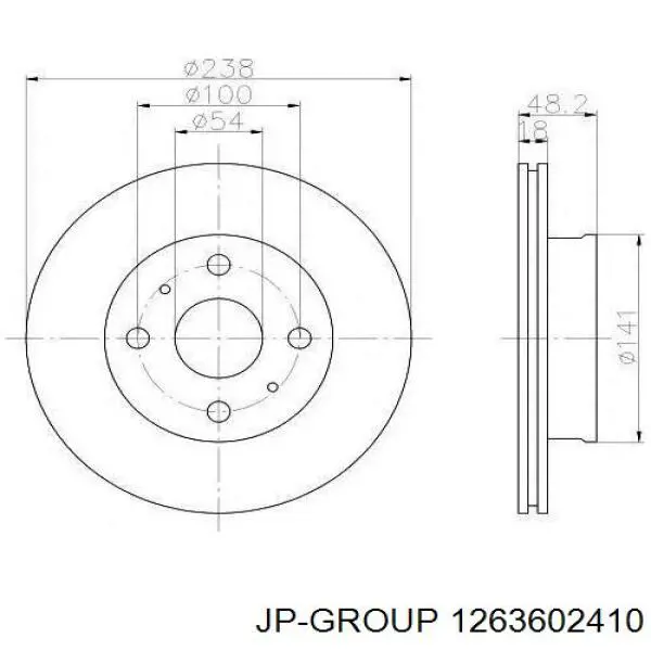 Compre 1263602410 JP Group Sapatas do freio dianteiras de disco