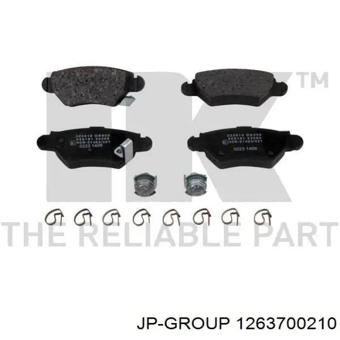 Compre 1263700210 JP Group Sapatas do freio traseiras de disco