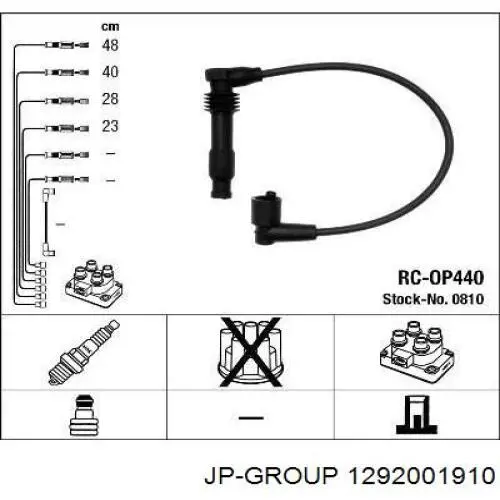Compre 1292001910 JP Group Fios de alta voltagem, kit