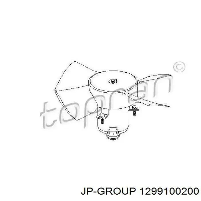 Compre 1299100200 JP Group Ventilador elétrico de esfriamento montado (motor + roda de aletas)