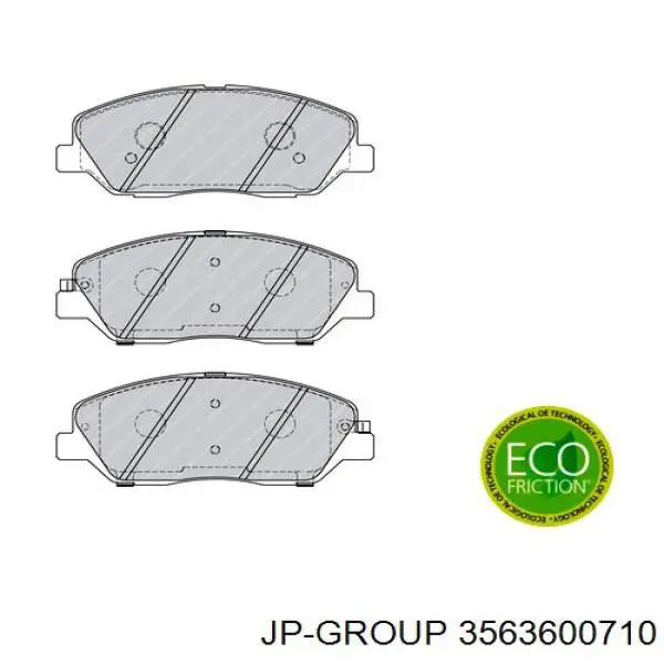 Compre 3563600710 JP Group Sapatas do freio dianteiras de disco
