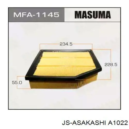 Filtro de ar JS Asakashi A1022 preço, a partir de 16,97 USD
