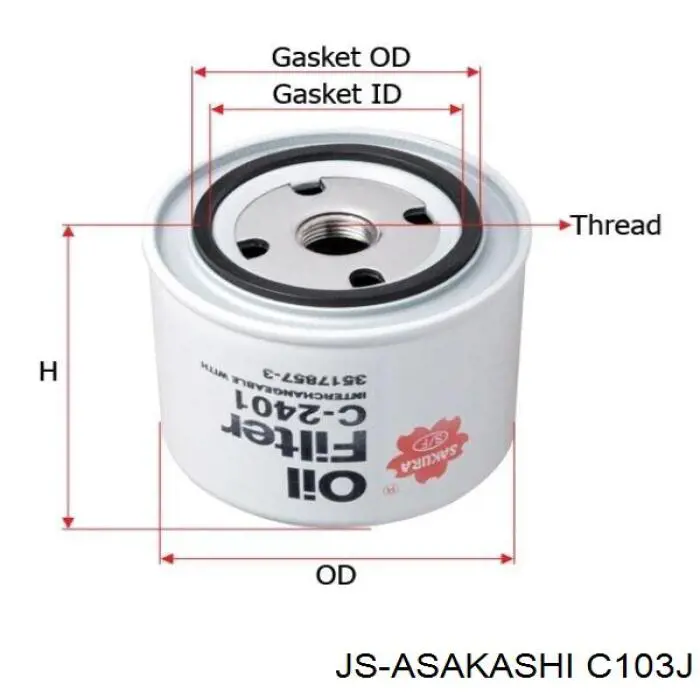 Filtro de óleo C103J JS Asakashi