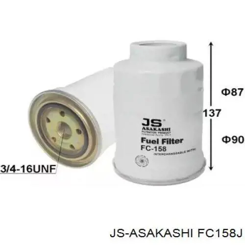 Filtro de combustível JS Asakashi FC158J preço, a partir de 11,73 USD