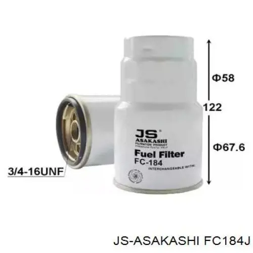 Filtro de combustível JS Asakashi FC184J preço, a partir de 18,19 USD