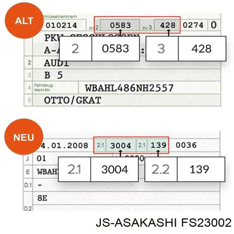 Filtro de combustível JS Asakashi FS23002