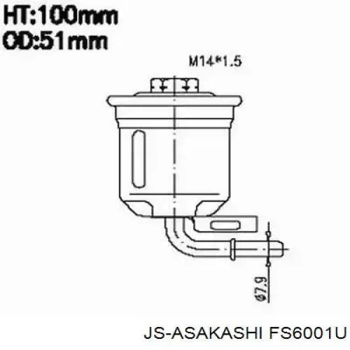 Filtro de combustível JS Asakashi FS6001U preço, a partir de 9,73 USD