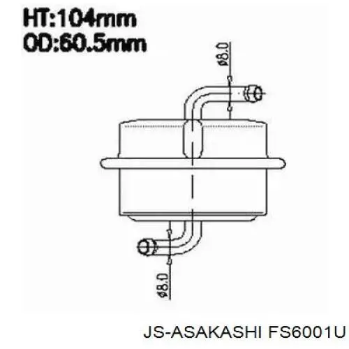 Filtro de combustível JS Asakashi FS6001U