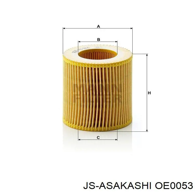 Filtro de óleo OE0053 JS Asakashi