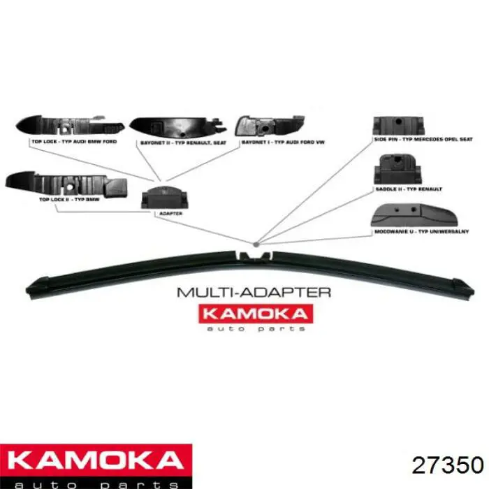 Limpa-pára-brisas de vidro traseiro 27350 Kamoka