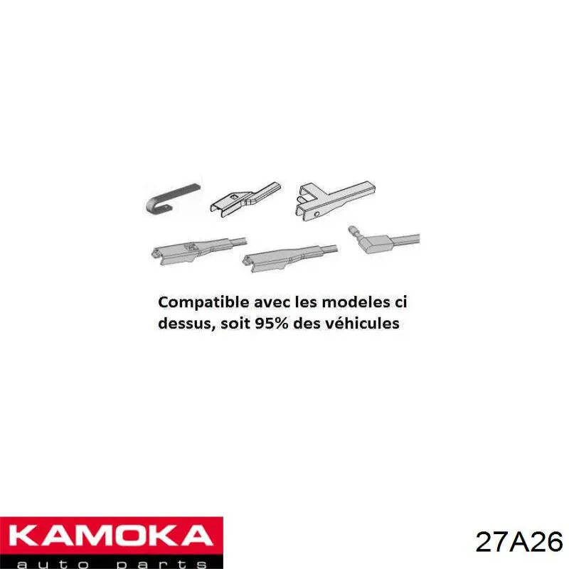 Compre 27A26 Kamoka Limpa-pára-brisas do pára-brisas, kit de 2 un.