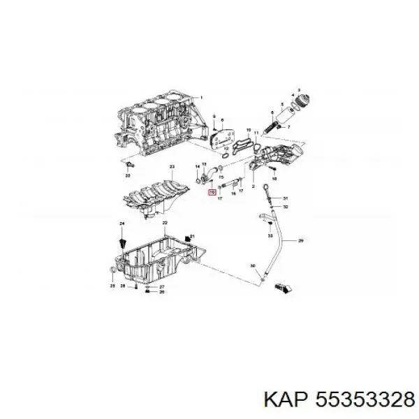 Compre 55353328 KAP Vedante de adaptador do filtro de óleo