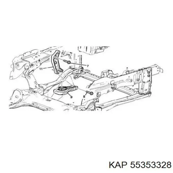 Vedante de adaptador do filtro de óleo KAP 55353328