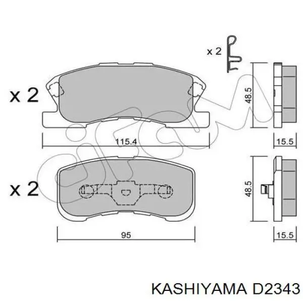Compre D2343 Kashiyama Sapatas do freio dianteiras de disco