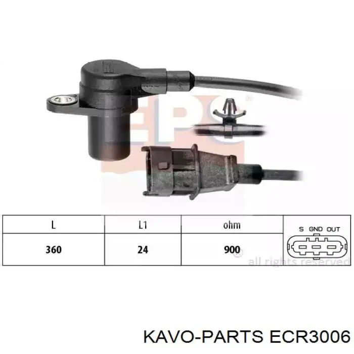 Compre ECR3006 Kavo Parts Sensor de posição (de revoluções) de cambota