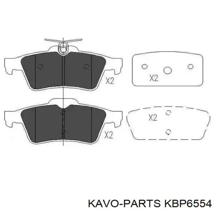 Sapatas do freio traseiras de disco Kavo Parts KBP6554 preço, a partir de 24,12 USD