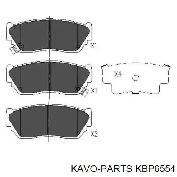 Compre KBP6554 Kavo Parts Sapatas do freio traseiras de disco