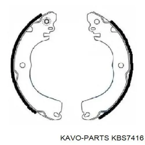 Compre KBS7416 Kavo Parts Sapatas do freio traseiras de tambor