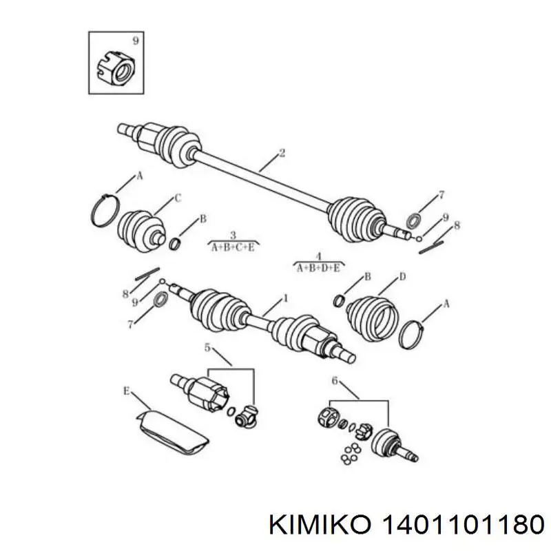 Junta homocinética externa dianteira Konner KCV823023 preço, a partir de 59,65 USD