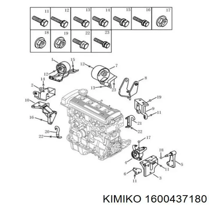 Coxim (suporte) traseiro de motor para Geely CK I 