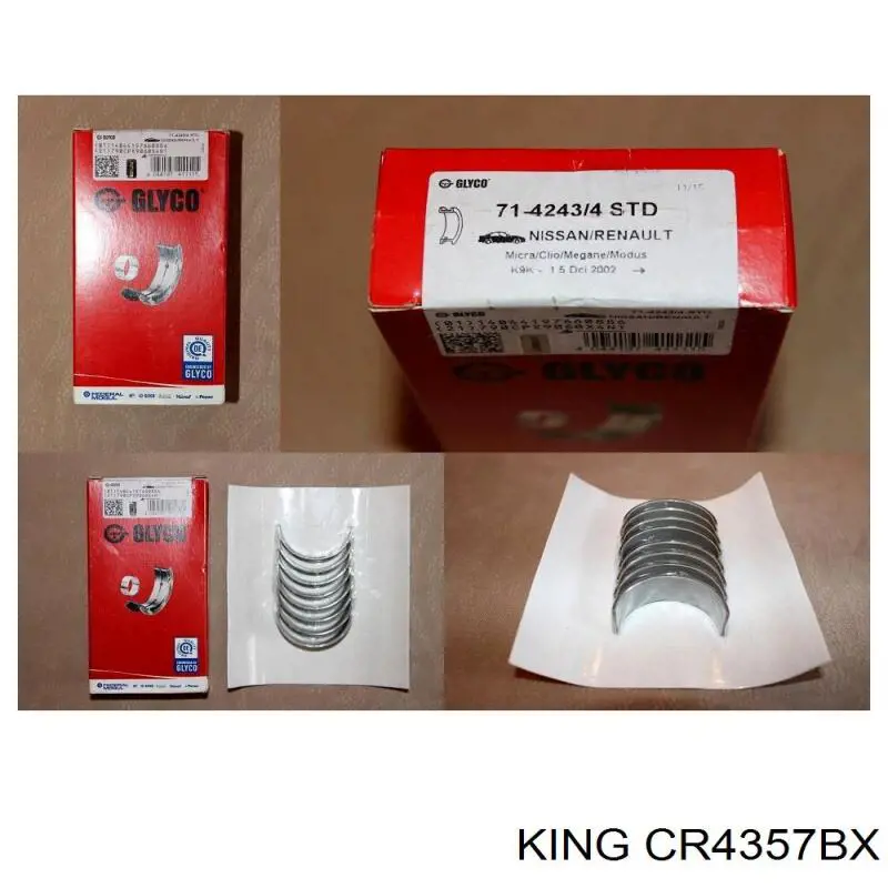 CR4357BX King Folhas inseridas de cambota de biela, kit, padrão (STD)