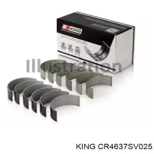 CR4637SV025 King Folhas inseridas de cambota de biela, kit, 1ª reparação ( + 0,25)