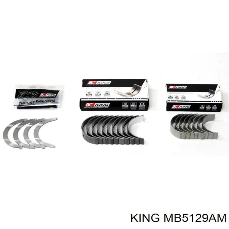 Folhas inseridas principais de cambota, kit, padrão (STD) King MB5129AM